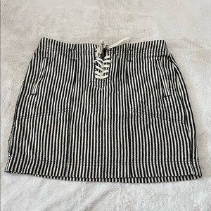 Madewell Striped Laceup Skirt - Size 2